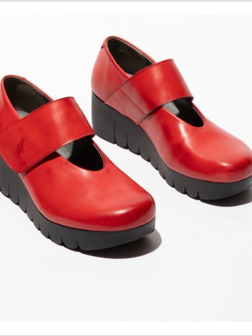 Fly London Vari188fly Red Platform Mary Jane Sling Strap Shoes 7-7.5 US 38